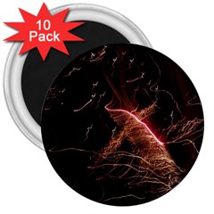 Light Night Dark Sparkler Firework Darkness Bonfire Celebrate Thanksgiving Screenshot Special Effect 3  Magnets (10 Pack)  by Vaneshart