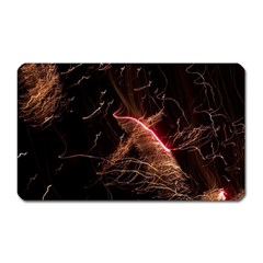 Light Night Dark Sparkler Firework Darkness Bonfire Celebrate Thanksgiving Screenshot Special Effect Magnet (rectangular) by Vaneshart