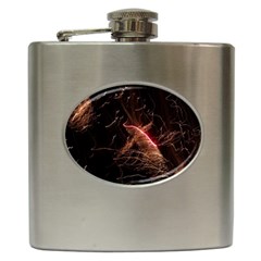 Light Night Dark Sparkler Firework Darkness Bonfire Celebrate Thanksgiving Screenshot Special Effect Hip Flask (6 Oz) by Vaneshart