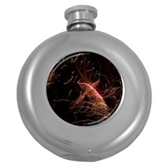 Light Night Dark Sparkler Firework Darkness Bonfire Celebrate Thanksgiving Screenshot Special Effect Round Hip Flask (5 Oz) by Vaneshart