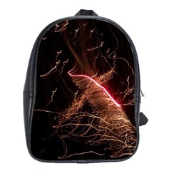 Light Night Dark Sparkler Firework Darkness Bonfire Celebrate Thanksgiving Screenshot Special Effect School Bag (xl) by Vaneshart