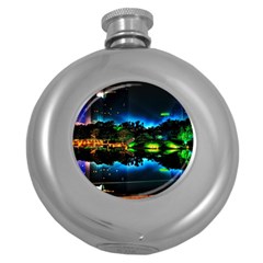 Night City Round Hip Flask (5 Oz) by Vaneshart