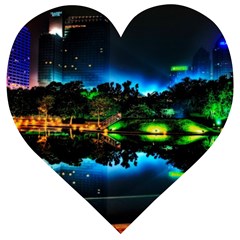 Night City Wooden Puzzle Heart