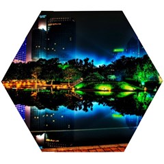 Night City Wooden Puzzle Hexagon by Vaneshart