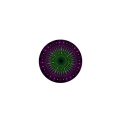 Light Abstract Flower Purple Petal Glass Color Circle Art Symmetry Digital Shape Fractal Macro Photo 1  Mini Buttons by Vaneshart