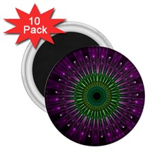 Light Abstract Flower Purple Petal Glass Color Circle Art Symmetry Digital Shape Fractal Macro Photo 2 25  Magnets (10 Pack)  by Vaneshart