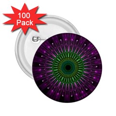 Light Abstract Flower Purple Petal Glass Color Circle Art Symmetry Digital Shape Fractal Macro Photo 2 25  Buttons (100 Pack)  by Vaneshart