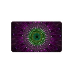 Light Abstract Flower Purple Petal Glass Color Circle Art Symmetry Digital Shape Fractal Macro Photo Magnet (name Card) by Vaneshart