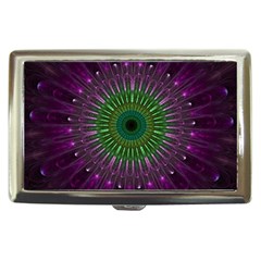 Light Abstract Flower Purple Petal Glass Color Circle Art Symmetry Digital Shape Fractal Macro Photo Cigarette Money Case by Vaneshart