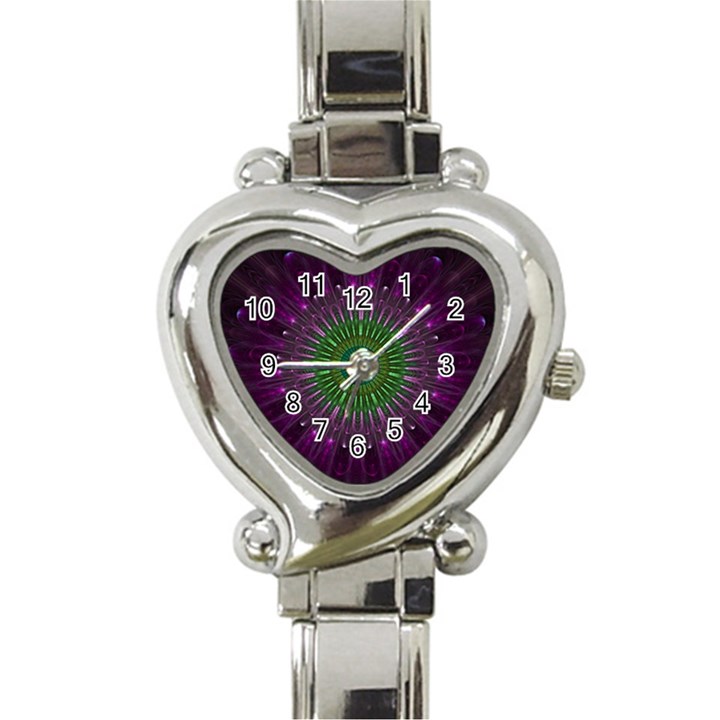 Light Abstract Flower Purple Petal Glass Color Circle Art Symmetry Digital Shape Fractal Macro Photo Heart Italian Charm Watch