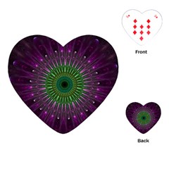 Light Abstract Flower Purple Petal Glass Color Circle Art Symmetry Digital Shape Fractal Macro Photo Playing Cards Single Design (heart) by Vaneshart