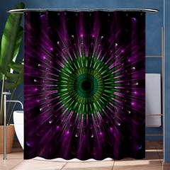 Light Abstract Flower Purple Petal Glass Color Circle Art Symmetry Digital Shape Fractal Macro Photo Shower Curtain 60  X 72  (medium)  by Vaneshart