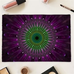 Light Abstract Flower Purple Petal Glass Color Circle Art Symmetry Digital Shape Fractal Macro Photo Cosmetic Bag (xxl) by Vaneshart