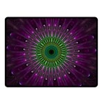 Light Abstract Flower Purple Petal Glass Color Circle Art Symmetry Digital Shape Fractal Macro Photo Double Sided Fleece Blanket (Small)  45 x34  Blanket Back