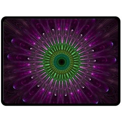 Light Abstract Flower Purple Petal Glass Color Circle Art Symmetry Digital Shape Fractal Macro Photo Double Sided Fleece Blanket (large)  by Vaneshart