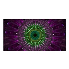 Light Abstract Flower Purple Petal Glass Color Circle Art Symmetry Digital Shape Fractal Macro Photo Satin Shawl by Vaneshart