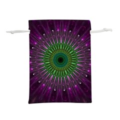 Light Abstract Flower Purple Petal Glass Color Circle Art Symmetry Digital Shape Fractal Macro Photo Lightweight Drawstring Pouch (l) by Vaneshart