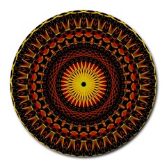 Spiral Pattern Circle Neon Psychedelic Illustration Design Symmetry Shape Mandala Round Mousepads