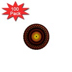 Spiral Pattern Circle Neon Psychedelic Illustration Design Symmetry Shape Mandala 1  Mini Magnets (100 pack)  Front