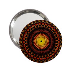 Spiral Pattern Circle Neon Psychedelic Illustration Design Symmetry Shape Mandala 2 25  Handbag Mirrors by Vaneshart