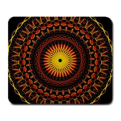 Spiral Pattern Circle Neon Psychedelic Illustration Design Symmetry Shape Mandala Large Mousepads by Vaneshart