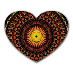 Spiral Pattern Circle Neon Psychedelic Illustration Design Symmetry Shape Mandala Heart Mousepads by Vaneshart