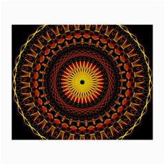 Spiral Pattern Circle Neon Psychedelic Illustration Design Symmetry Shape Mandala Small Glasses Cloth (2 Sides) by Vaneshart