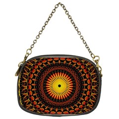 Spiral Pattern Circle Neon Psychedelic Illustration Design Symmetry Shape Mandala Chain Purse (one Side) by Vaneshart