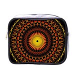 Spiral Pattern Circle Neon Psychedelic Illustration Design Symmetry Shape Mandala Mini Toiletries Bag (One Side) Front