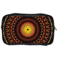 Spiral Pattern Circle Neon Psychedelic Illustration Design Symmetry Shape Mandala Toiletries Bag (one Side) by Vaneshart