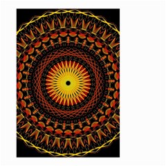 Spiral Pattern Circle Neon Psychedelic Illustration Design Symmetry Shape Mandala Small Garden Flag (two Sides) by Vaneshart