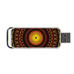 Spiral Pattern Circle Neon Psychedelic Illustration Design Symmetry Shape Mandala Portable USB Flash (One Side) Front