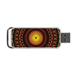 Spiral Pattern Circle Neon Psychedelic Illustration Design Symmetry Shape Mandala Portable Usb Flash (two Sides) by Vaneshart