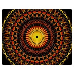 Spiral Pattern Circle Neon Psychedelic Illustration Design Symmetry Shape Mandala Double Sided Flano Blanket (medium)  by Vaneshart