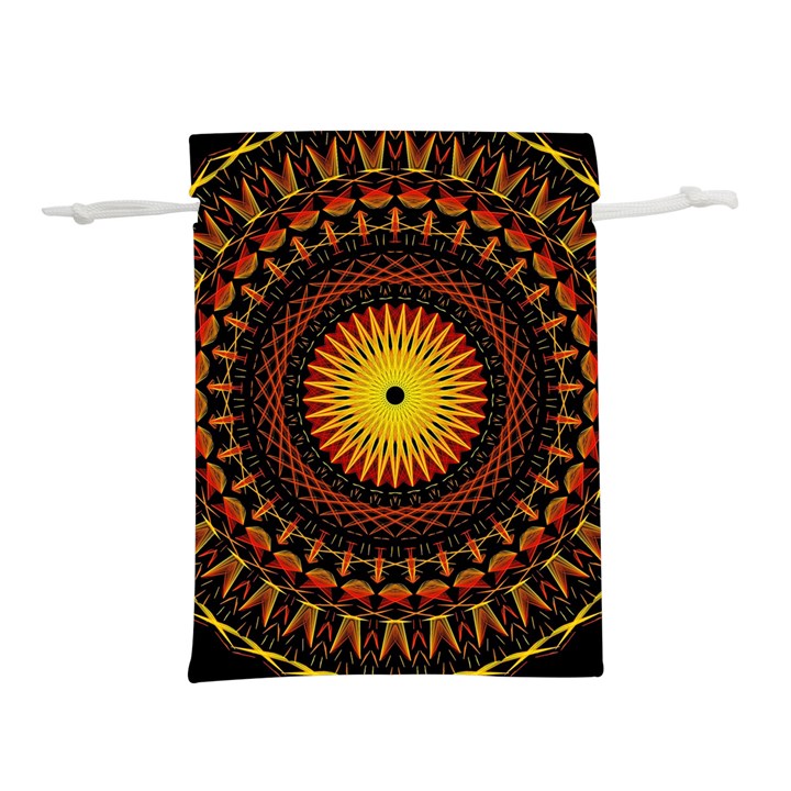 Spiral Pattern Circle Neon Psychedelic Illustration Design Symmetry Shape Mandala Lightweight Drawstring Pouch (L)