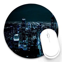 Building Night City Round Mousepads by Vaneshart