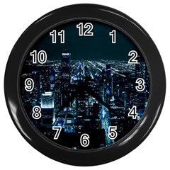 Building Night City Wall Clock (black) by Vaneshart