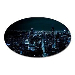 Building Night City Oval Magnet by Vaneshart