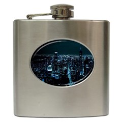 Building Night City Hip Flask (6 Oz) by Vaneshart