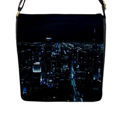 Building Night City Flap Closure Messenger Bag (l) by Vaneshart