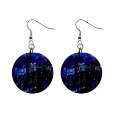 Night City Dark Mini Button Earrings by Vaneshart