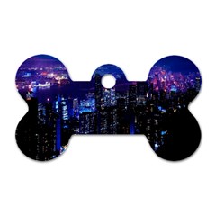 Night City Dark Dog Tag Bone (two Sides) by Vaneshart