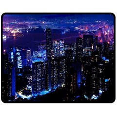 Night City Dark Fleece Blanket (medium)  by Vaneshart