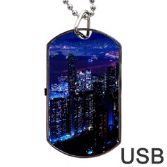 Night City Dark Dog Tag Usb Flash (one Side) by Vaneshart