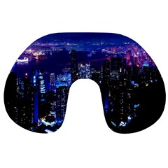 Night City Dark Travel Neck Pillow by Vaneshart