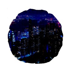 Night City Dark Standard 15  Premium Flano Round Cushions by Vaneshart