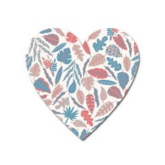 Leaves Art Pattern Heart Magnet by Vaneshart