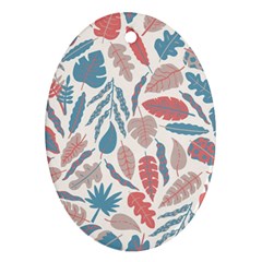 Leaves Art Pattern Oval Ornament (two Sides)