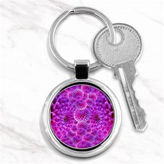 Nature Blossom Plant Flower Purple Petal Bloom Pattern Pollen Pink Flora Flowers Dahlia Design Beaut Key Chain (round) by Vaneshart