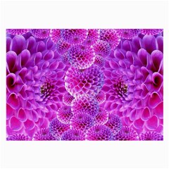 Nature Blossom Plant Flower Purple Petal Bloom Pattern Pollen Pink Flora Flowers Dahlia Design Beaut Large Glasses Cloth (2 Sides) by Vaneshart